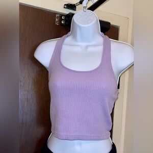 Lavender Ribbed Halter Top